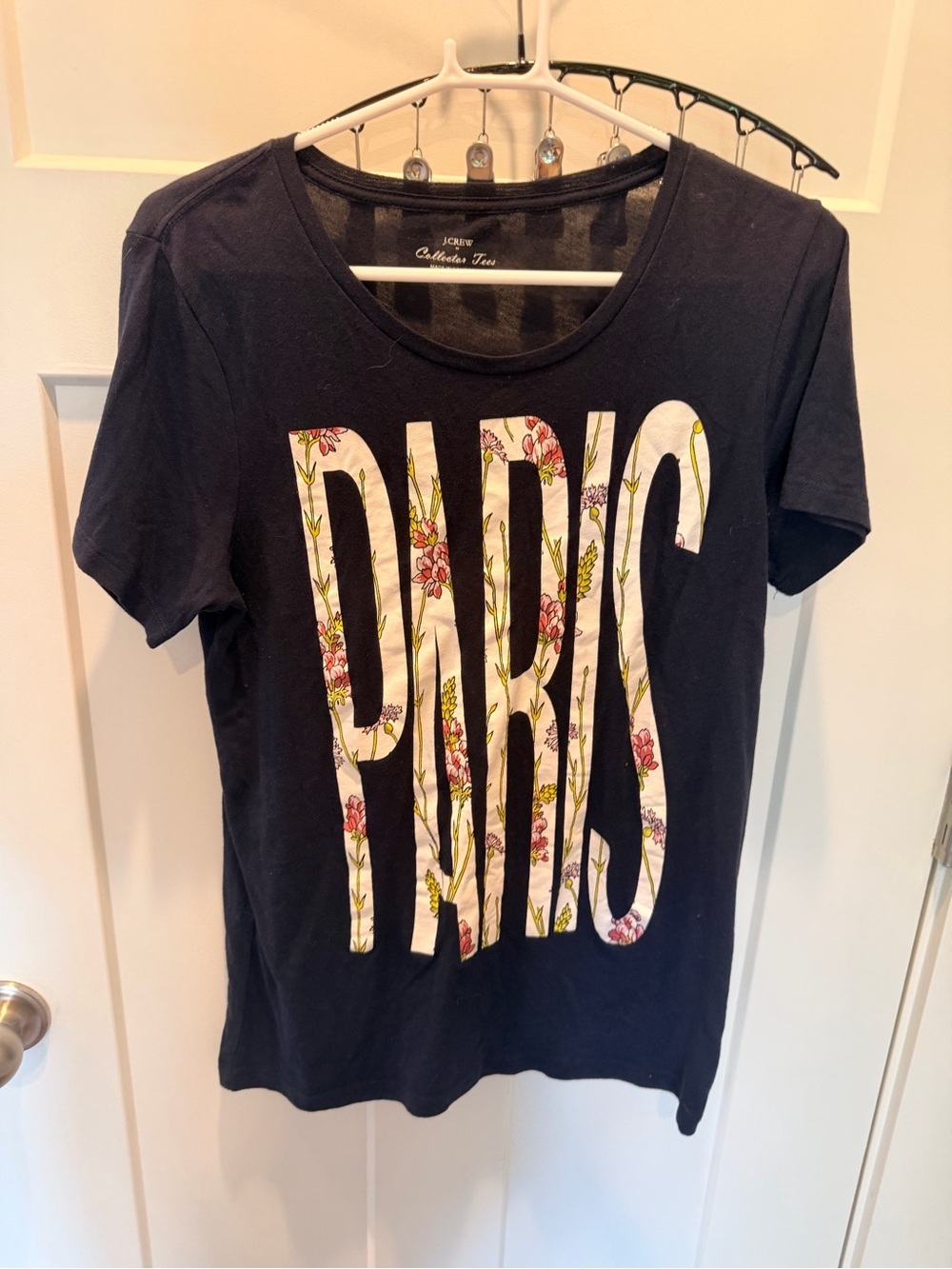J.Crew Collector Tee Paris Floral Graphic Navy T Shirt M